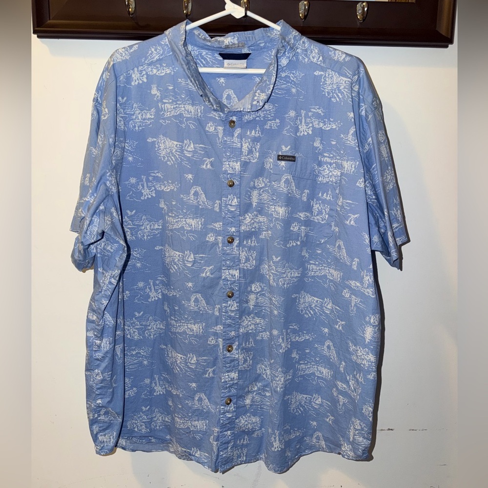 Columbia Men's Rapid Rivers Printed Short Sleeve Shirt size XXL
